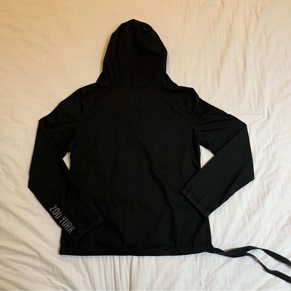 Black Zoo York Y2K Lightweight Hoodie with Waist tie, front buttons and pockets - Picture 12 of 13